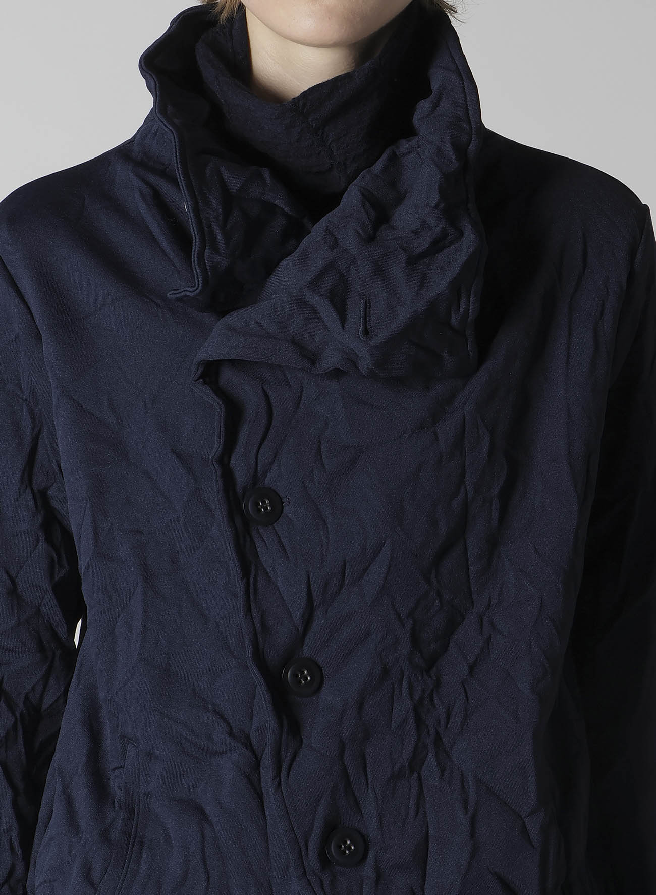 WRINKLE-EFFECT ASYMMETRIC JACKET