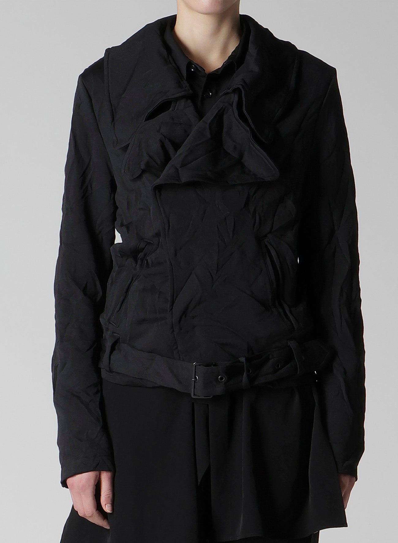 WRINKLE-EFFECT MOTO JACKET