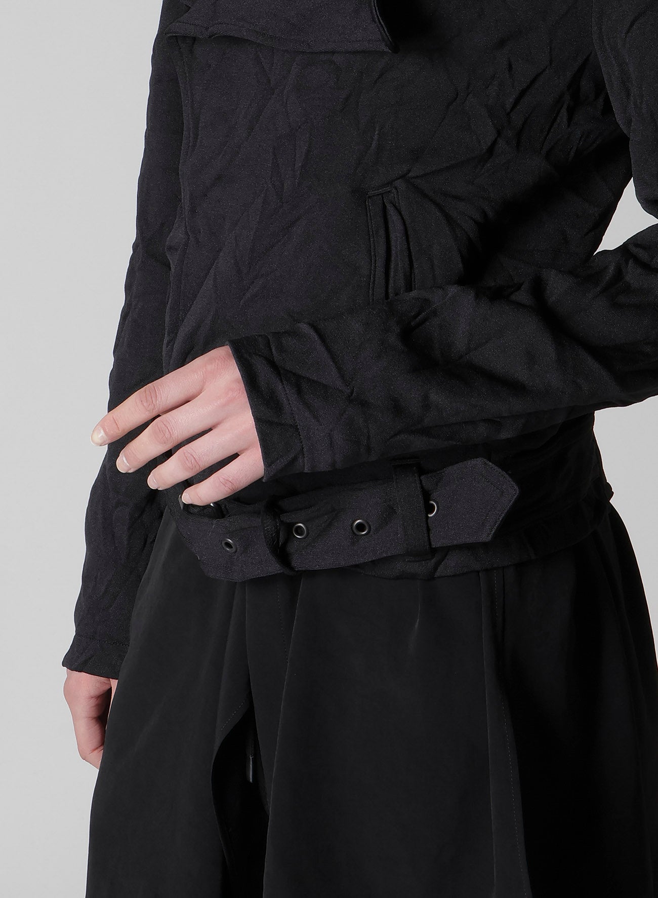 WRINKLE-EFFECT MOTO JACKET
