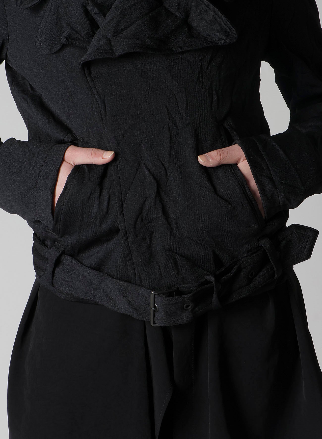WRINKLE-EFFECT MOTO JACKET