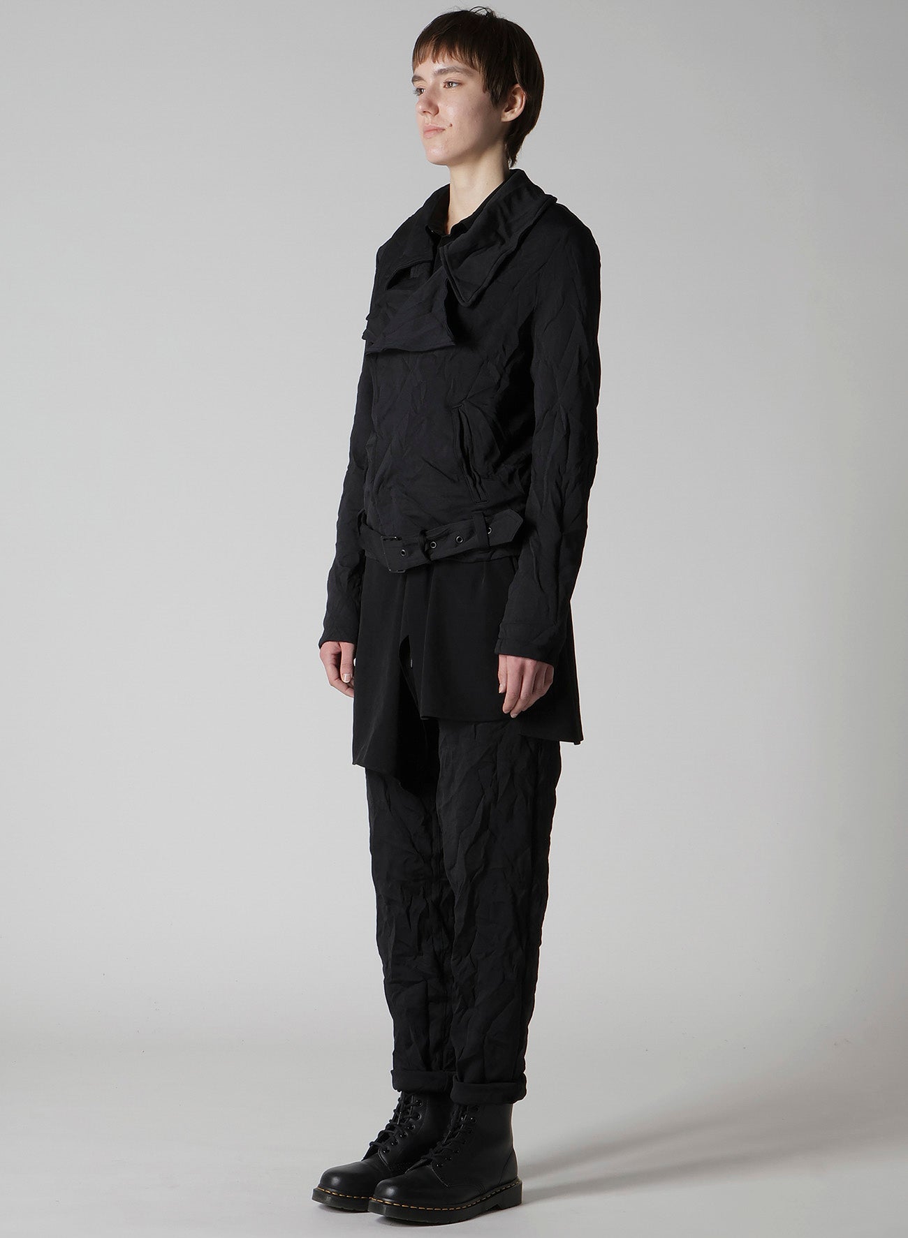 WRINKLE-EFFECT MOTO JACKET