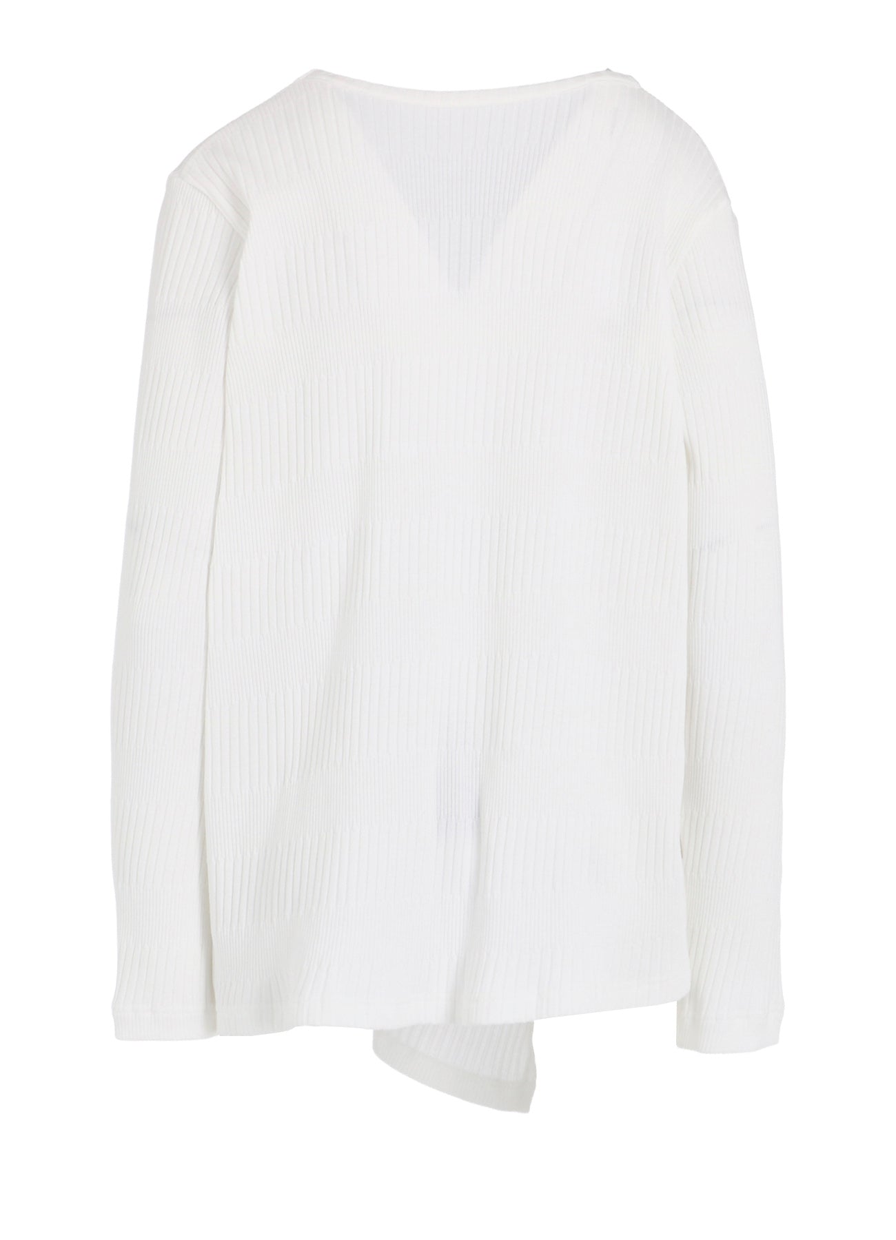 RANDOM RIB STRIPE ROUND NECK FLARE LONG SLEEVE T