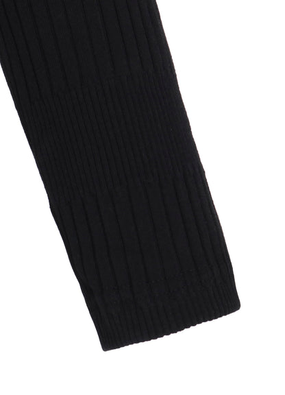 RANDOM RIB STRIPE ROUND NECK FLARE LONG SLEEVE T