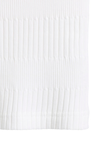 RANDOM RIB STRIPE HIGH NECK ASYMMETRIC T