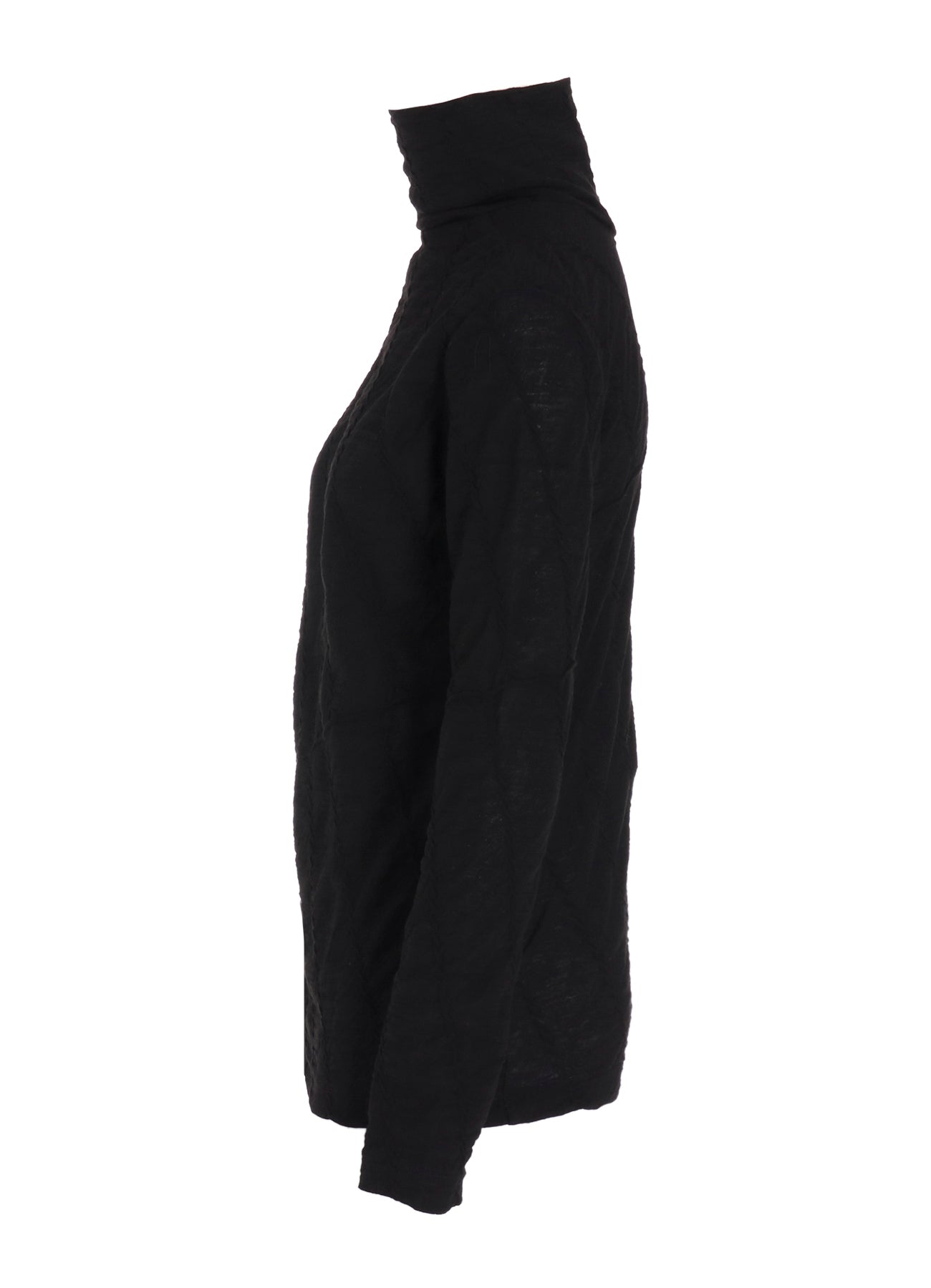 TUCKED DIAGONAL CABLE JQ HIGH NECK LONG T