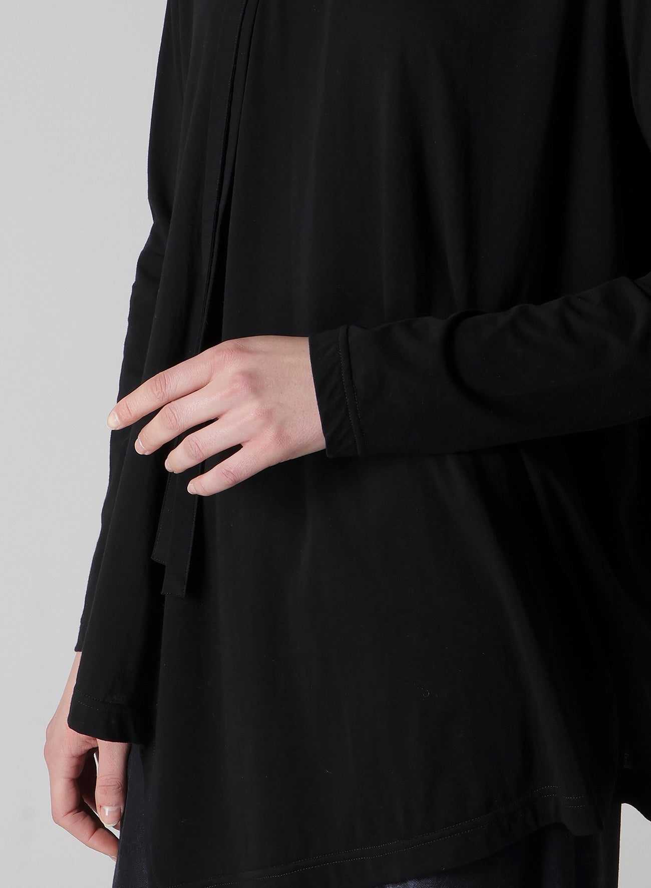 SOFT JERSEY STRING COLLAR LONG T
