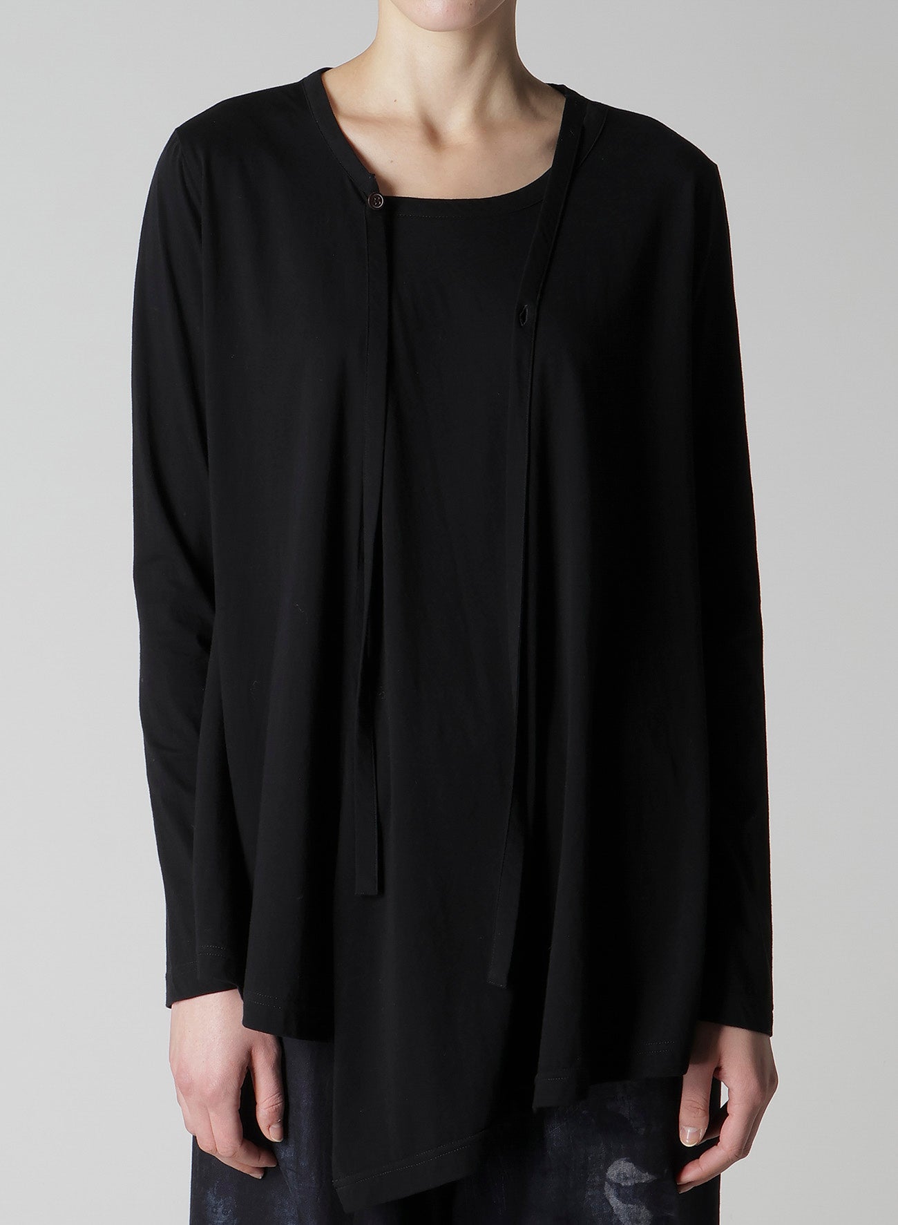 SOFT JERSEY STRING COLLAR LONG T