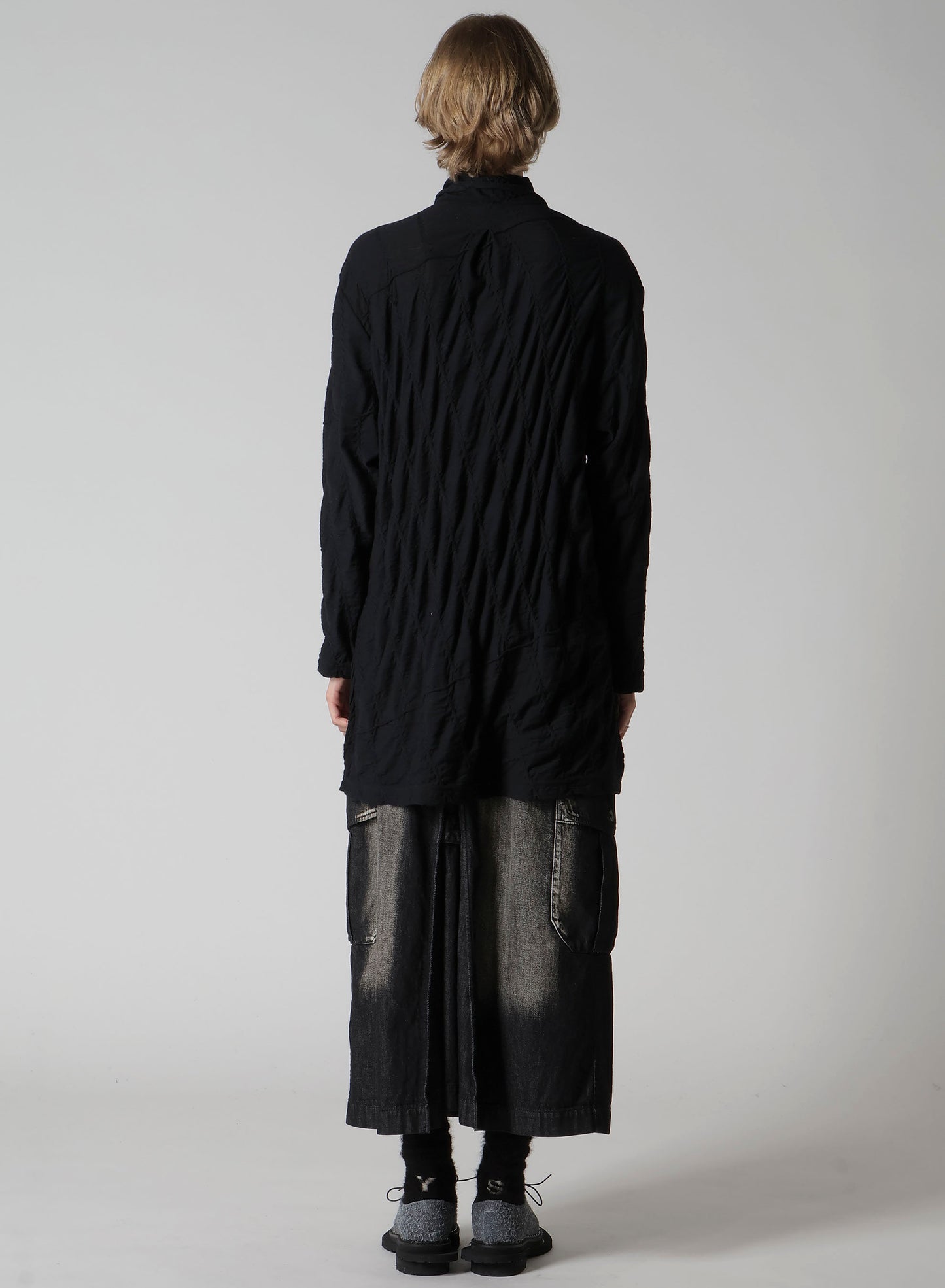 DIAGONAL CABLE JQ BOW TIE BLOUSE T