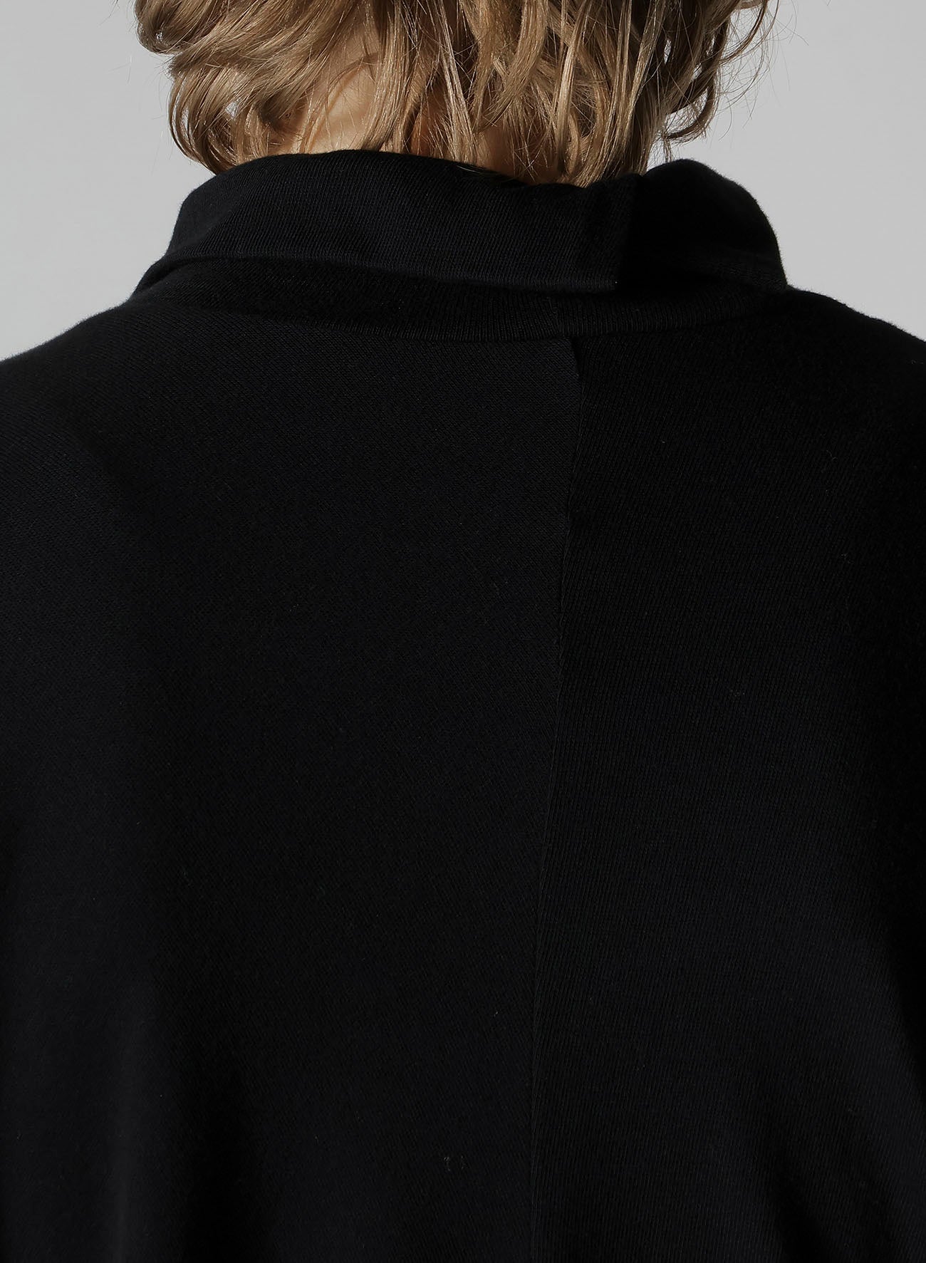 SOFT GAUZE JERSEY ASYMMETRIC HI-NECK PULLOVER