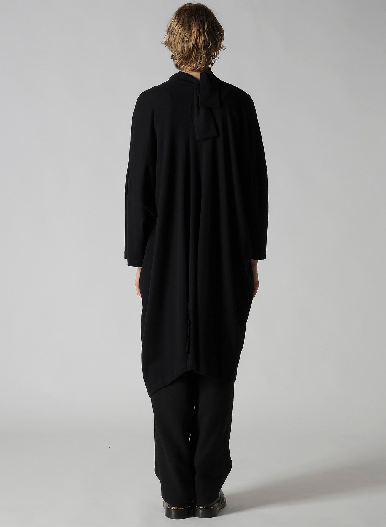SOFT GAUZE JERSEY ASYMMETRIC DRAPE DRESS