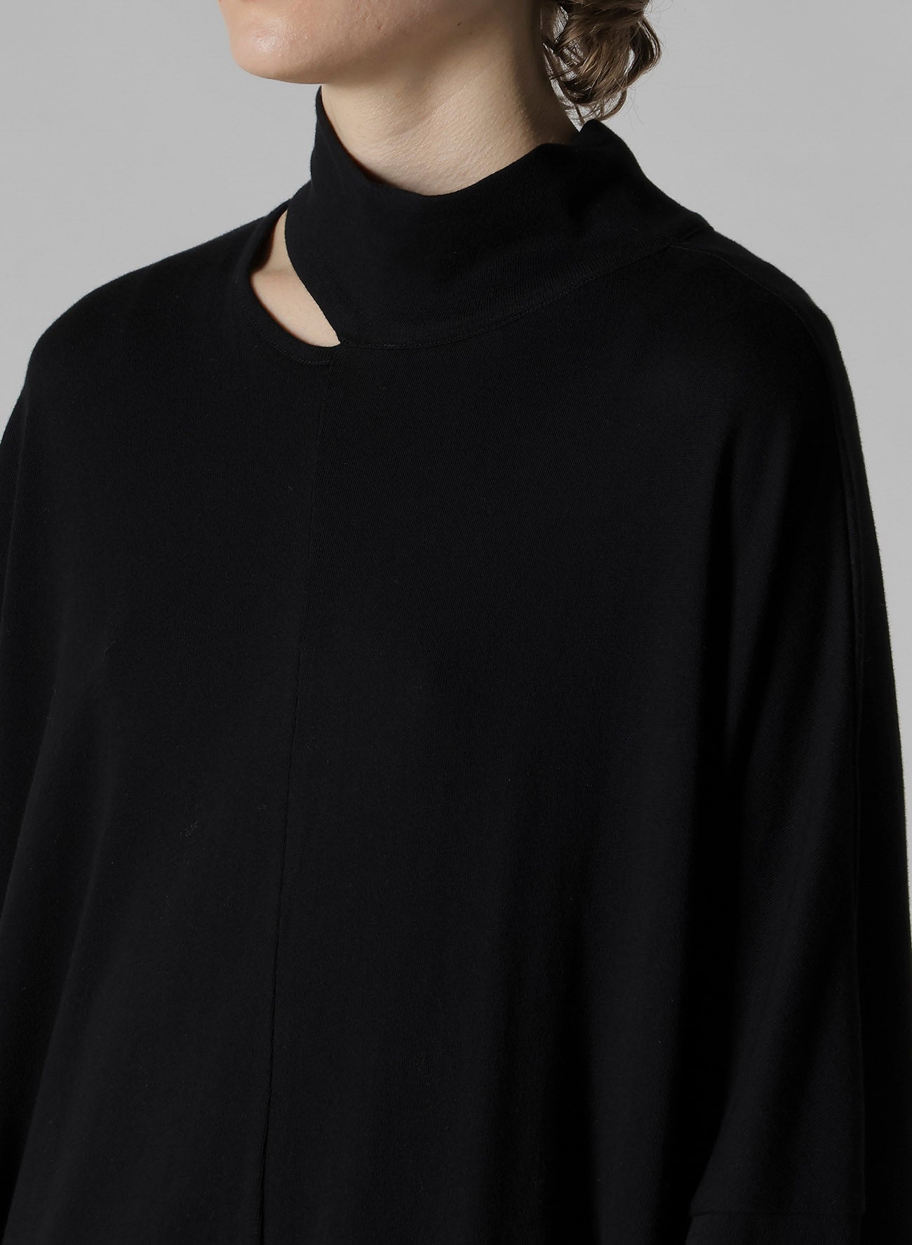 SOFT GAUZE JERSEY ASYMMETRIC DRAPE DRESS