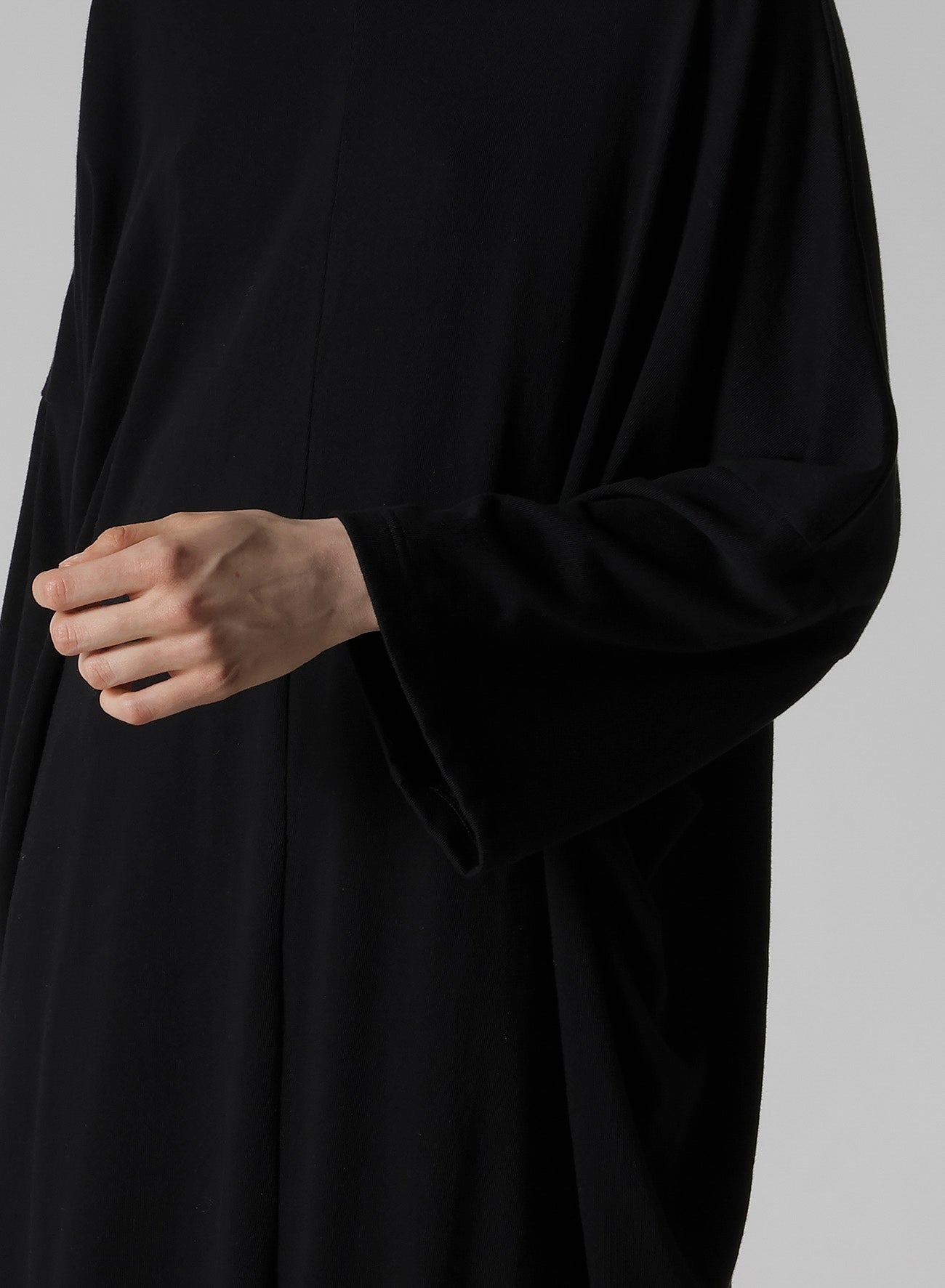 SOFT GAUZE JERSEY ASYMMETRIC DRAPE DRESS