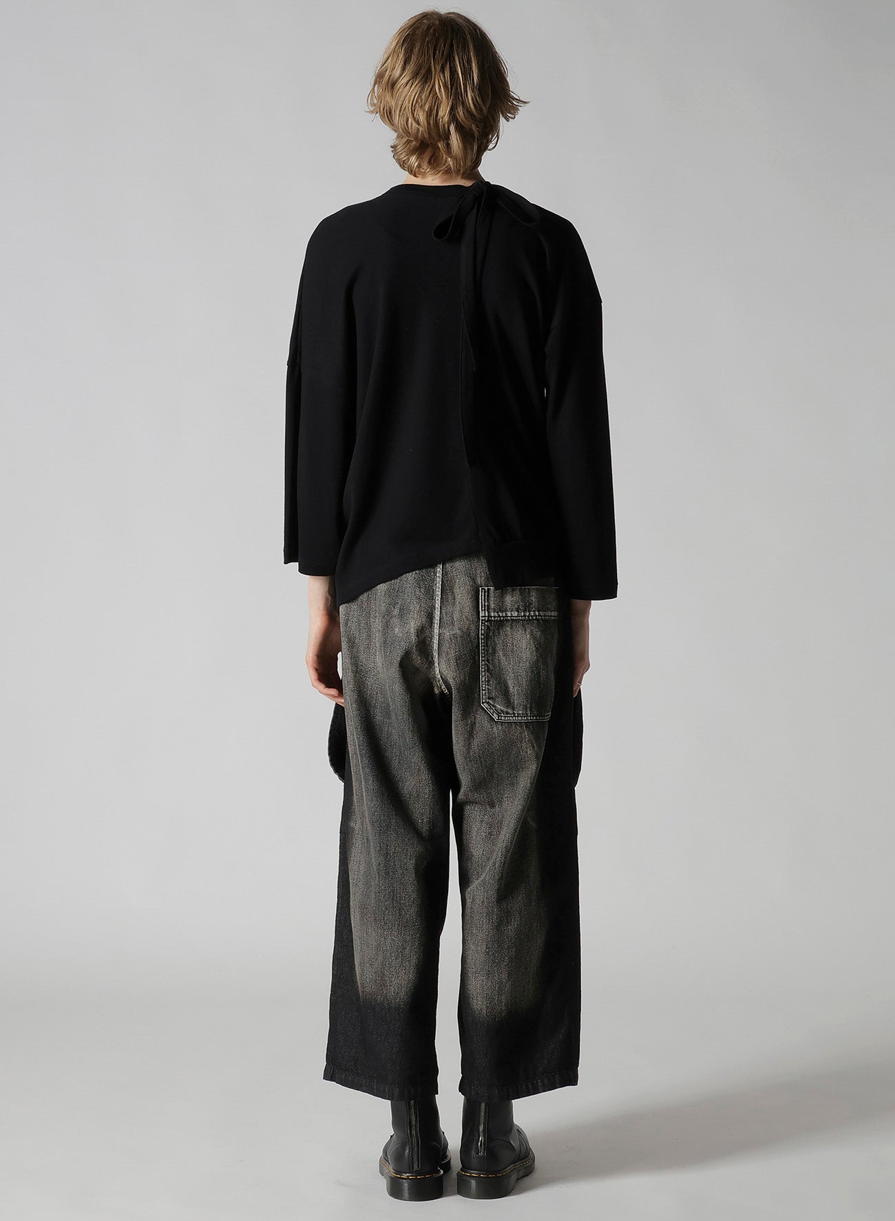 SOFT GAUZE JERSEY ASYMMETRIC DRAPE CARDIGAN
