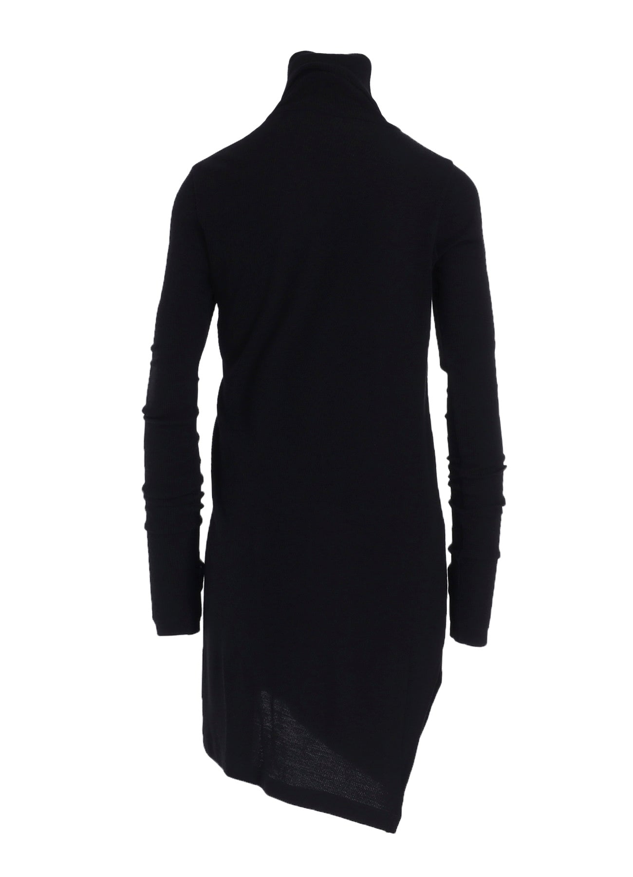 RIB/DENIM COMBINATION LONG T WITH GATHERS