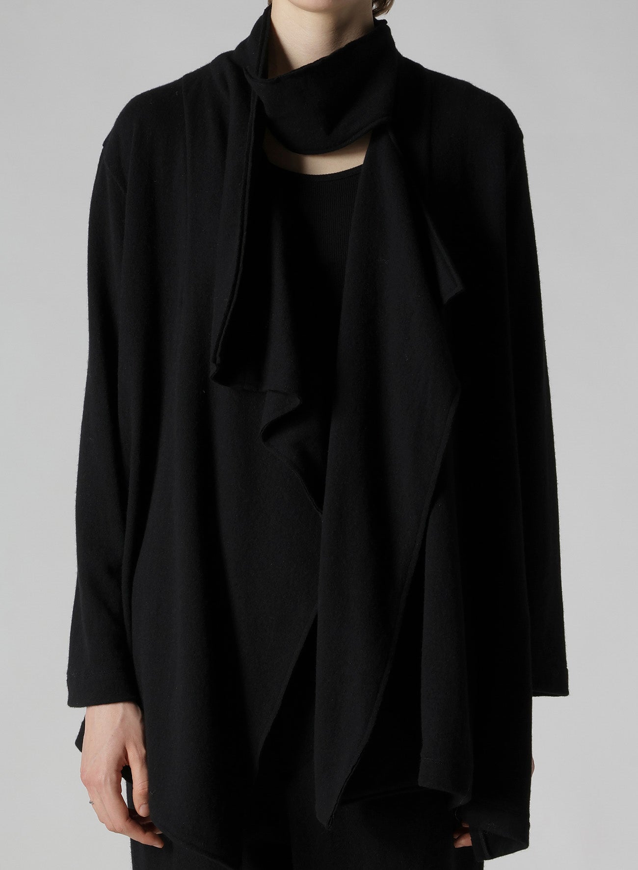 W/NY JERSEY HIGH NECK CARDIGAN