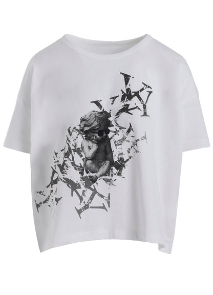 ANGEL PRINT HALF SLEEVE T