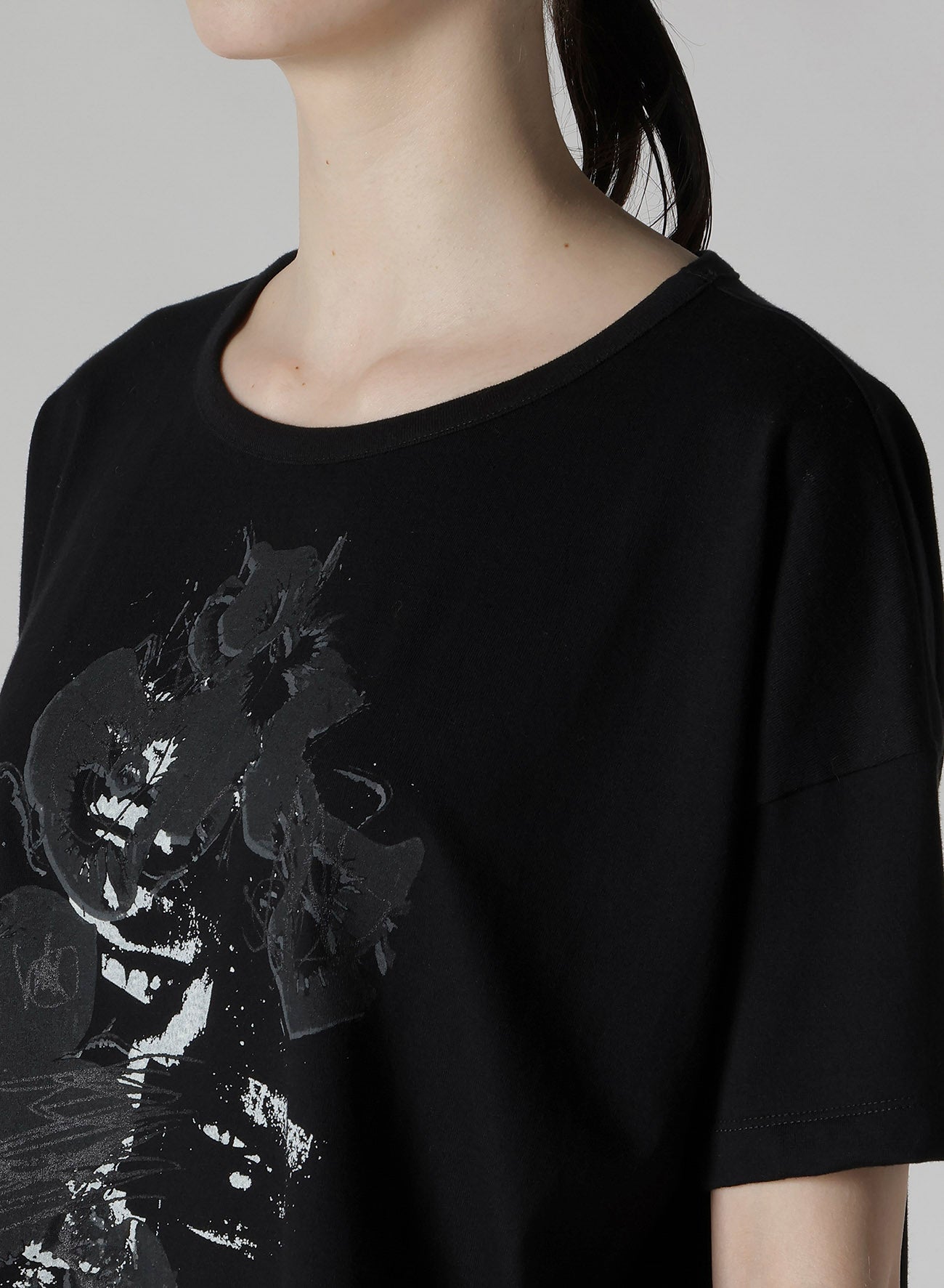 FLOWER PRINT HALF SLEEVE T