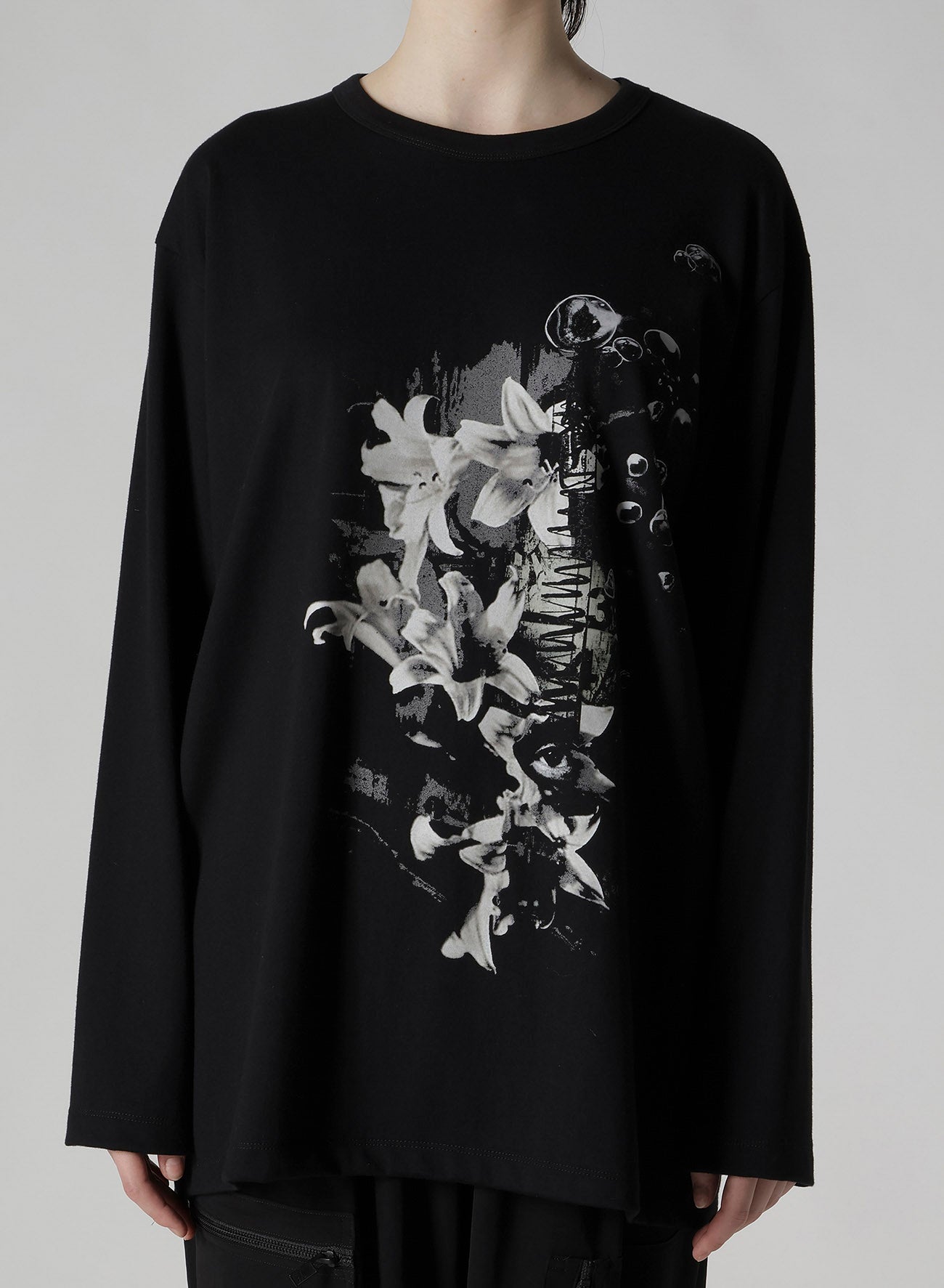 FLOWER PRINT LONG SLEEVE T