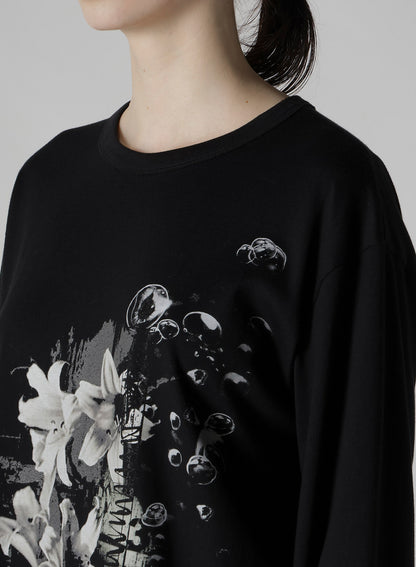 FLOWER PRINT LONG SLEEVE T