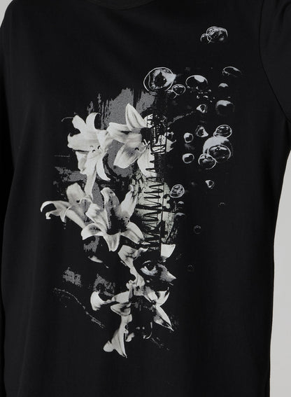 FLOWER PRINT LONG SLEEVE T