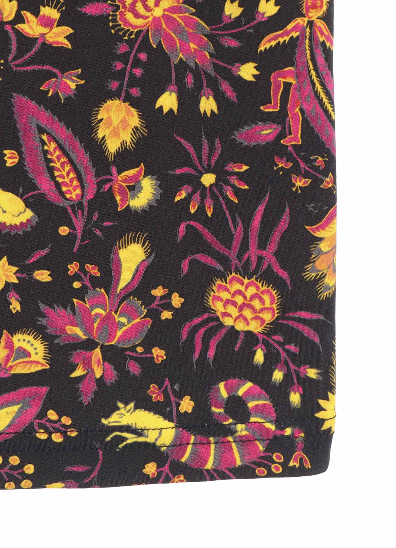 FLOWER PRINT PE JERSEY HIGH NECK T