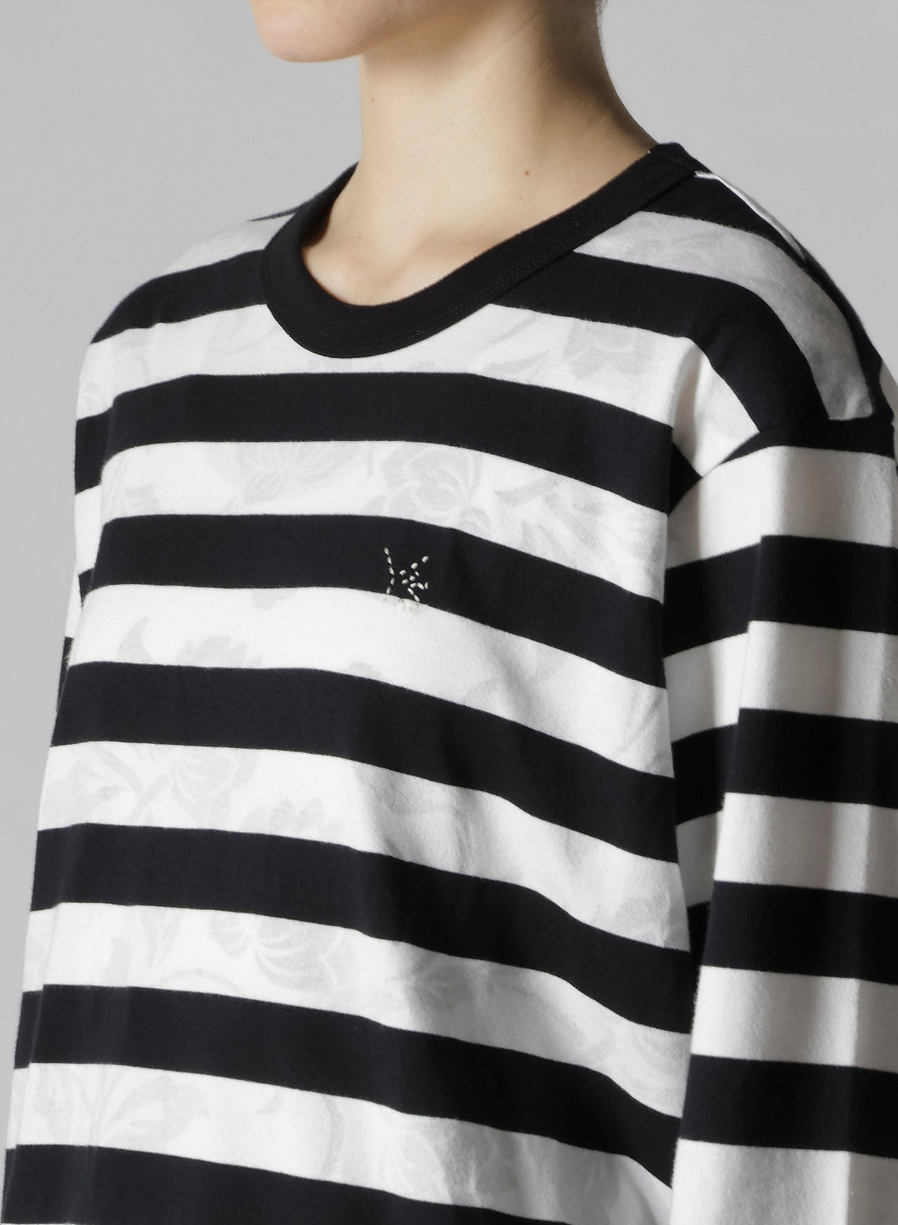 FLOWER PRINT/STRIPE Y'S STITCH LONG SLEEVE T