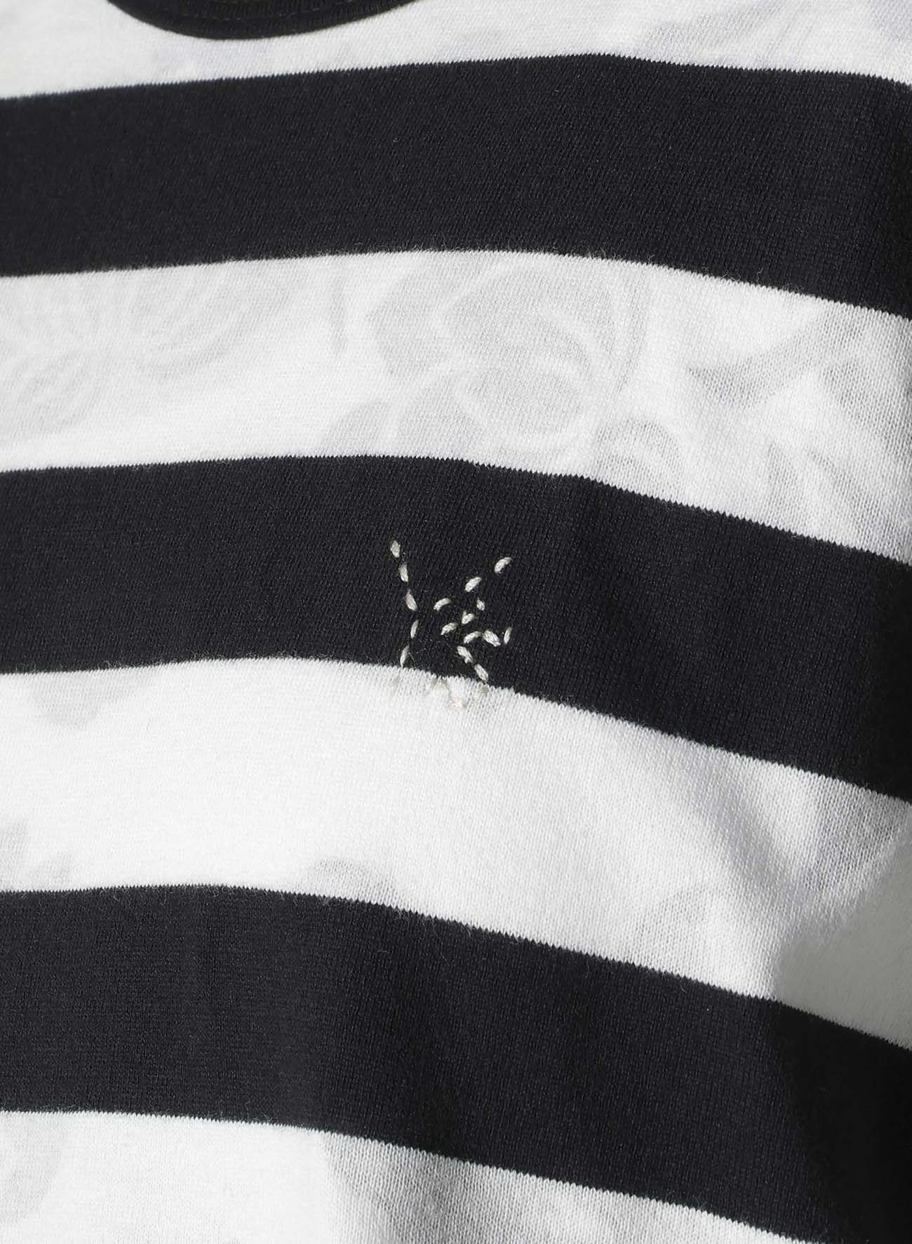 FLOWER PRINT/STRIPE Y'S STITCH LONG SLEEVE T