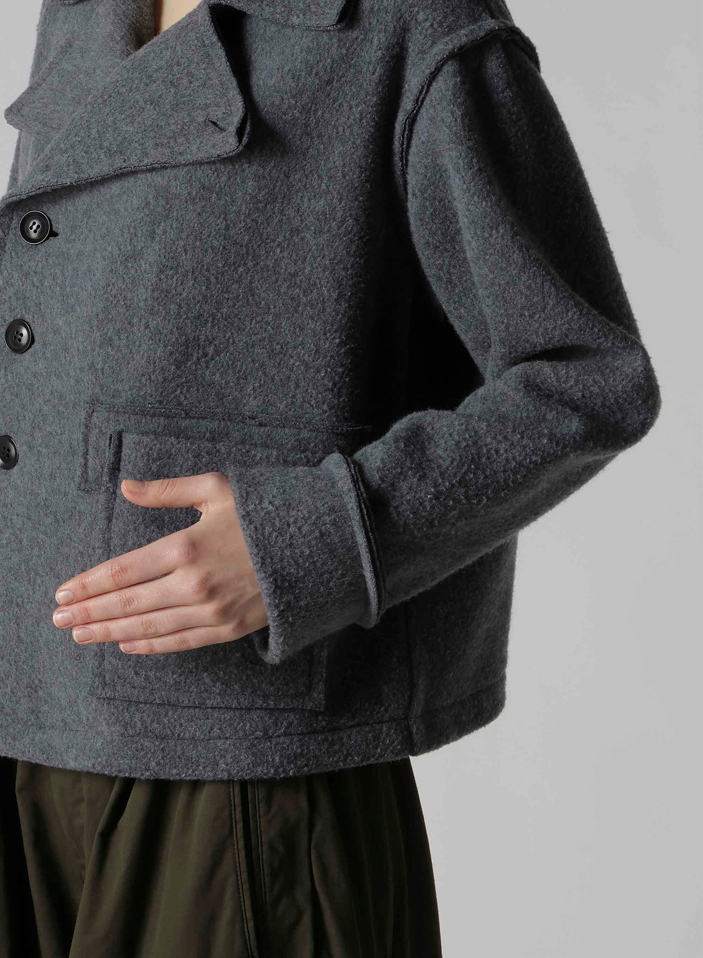W/NY BOILED WOOL/FLEECE H-SHORT J