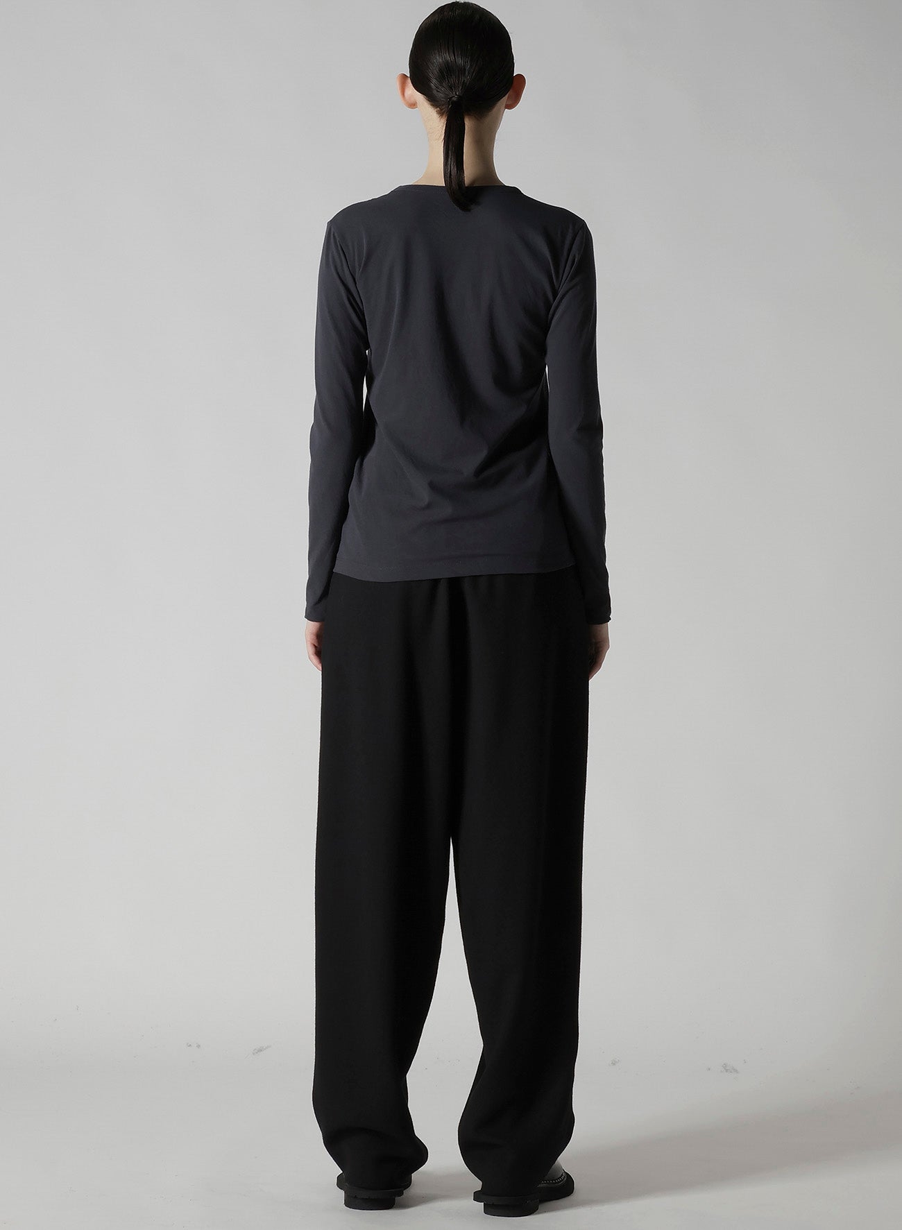 HARD-TWISTED JERSEY ROUND NECK LONG SLEEVE T