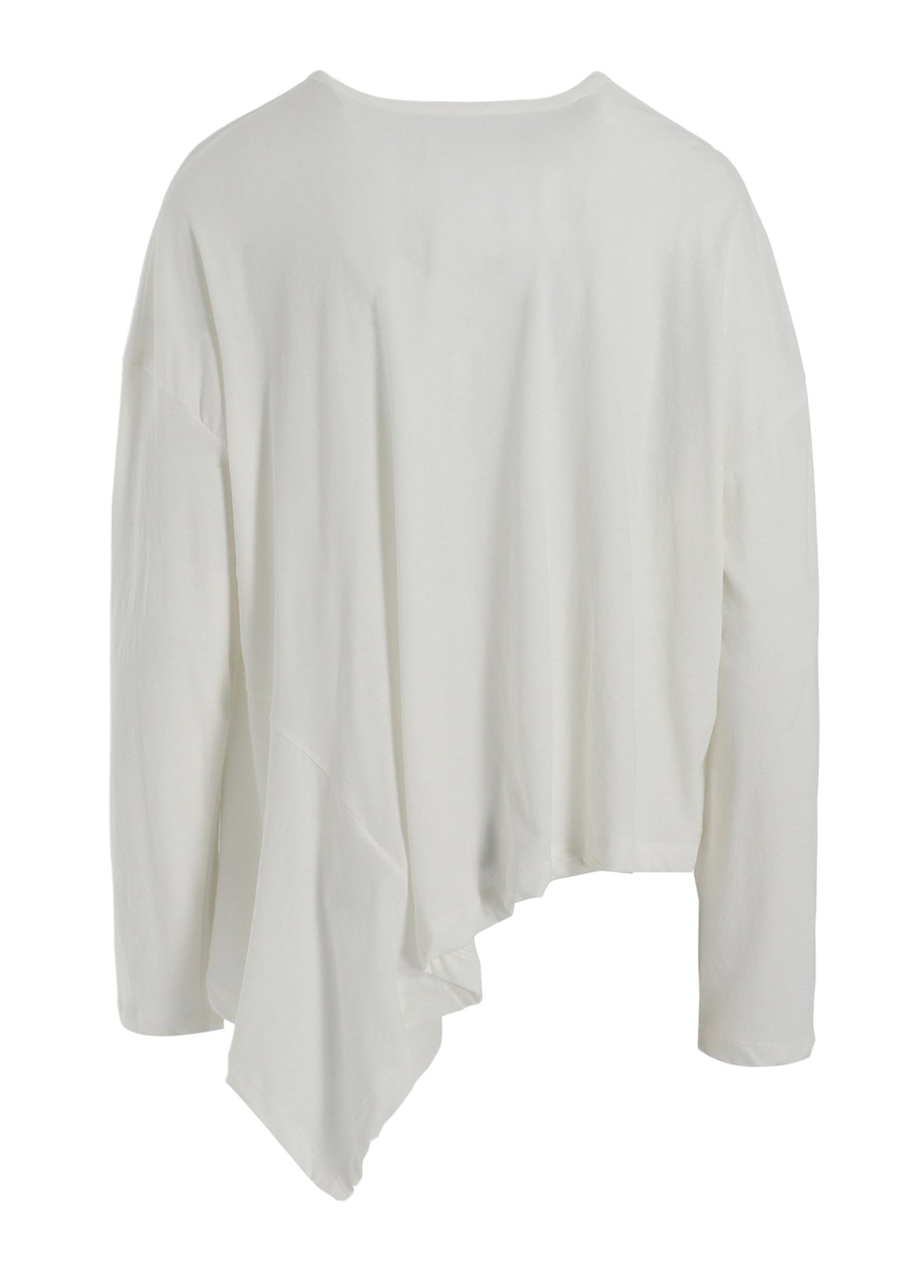 HARD-TWISTED JERSEY ASYMMETRIC ROUND NECK T