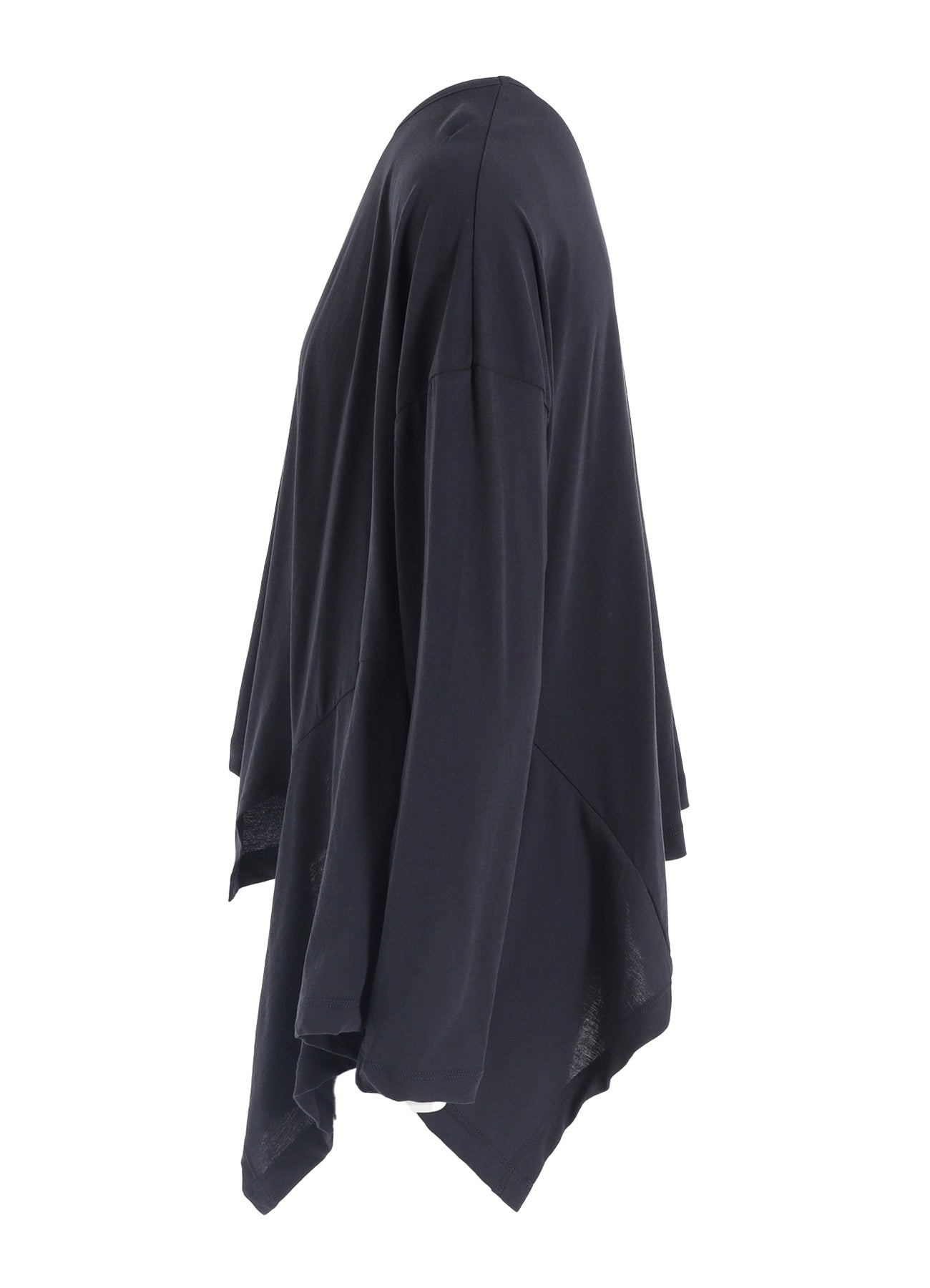 HARD-TWISTED JERSEY ASYMMETRIC ROUND NECK T