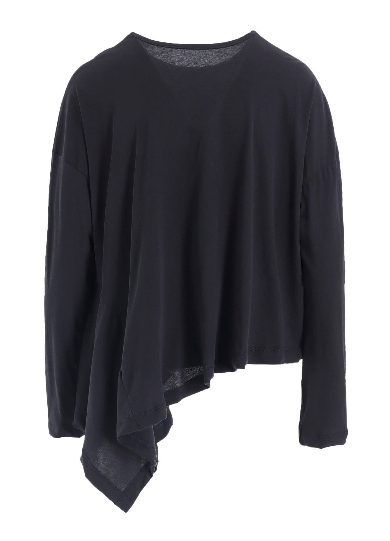 HARD-TWISTED JERSEY ASYMMETRIC ROUND NECK T