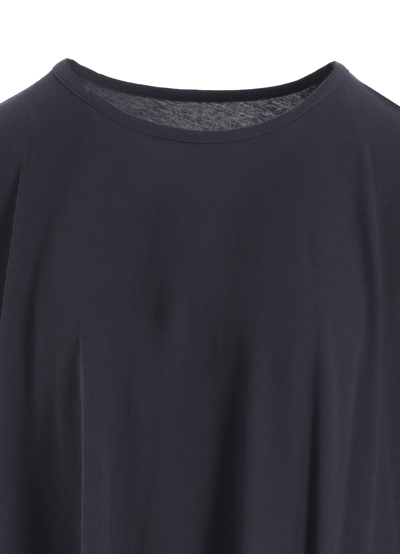 HARD-TWISTED JERSEY ASYMMETRIC ROUND NECK T