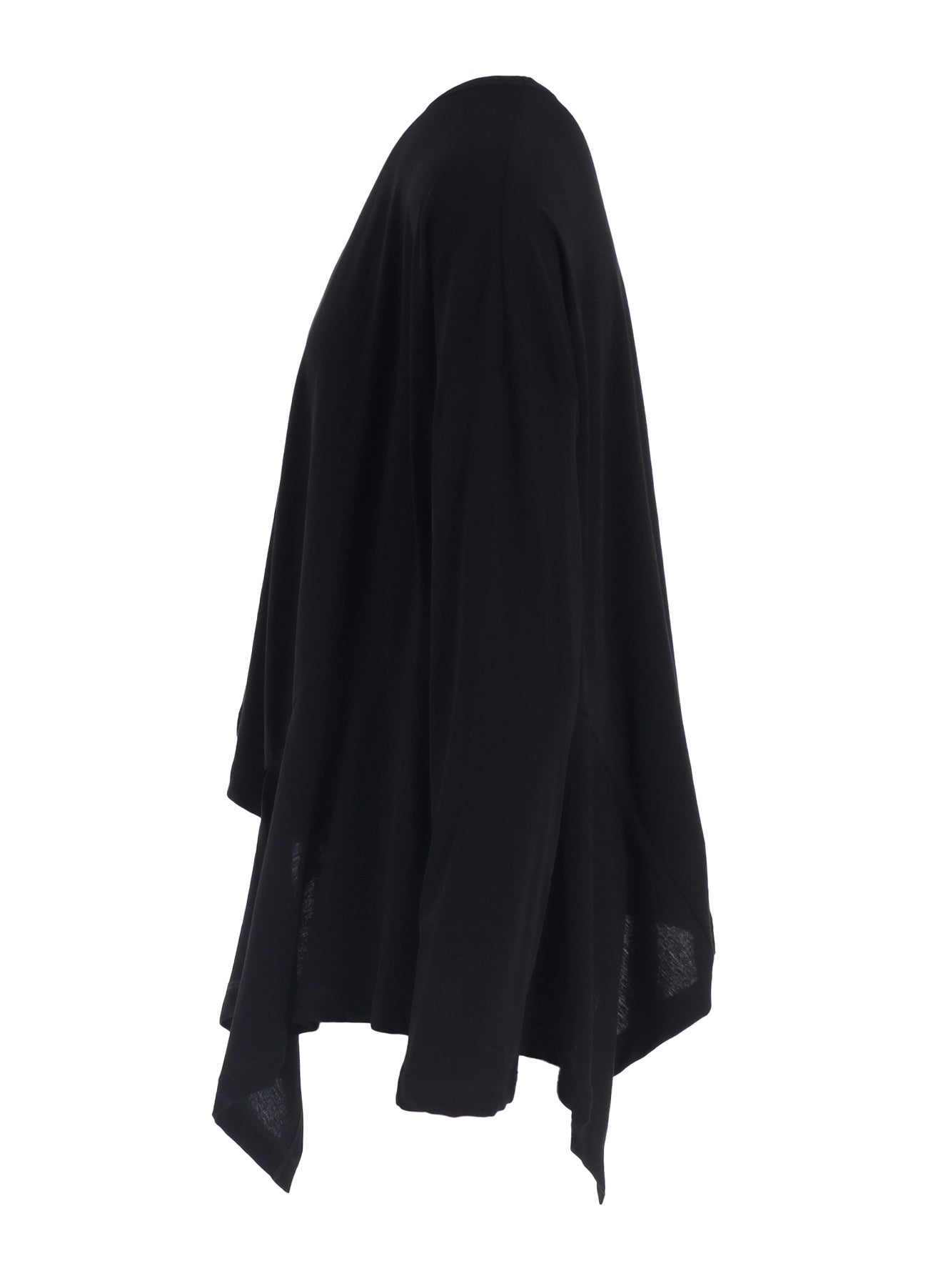 HARD-TWISTED JERSEY ASYMMETRIC ROUND NECK T