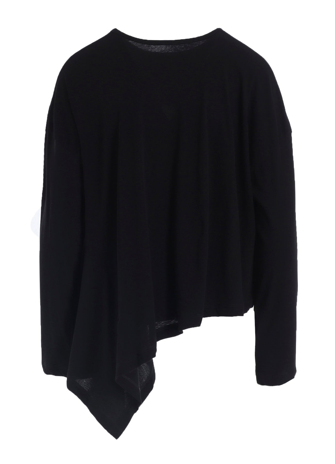 HARD-TWISTED JERSEY ASYMMETRIC ROUND NECK T