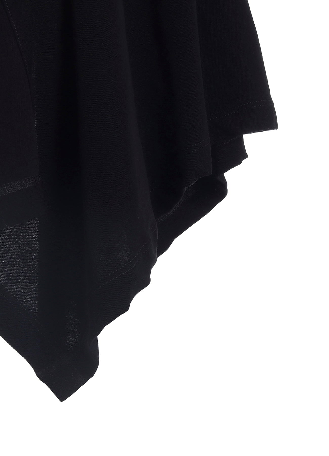 HARD-TWISTED JERSEY ASYMMETRIC ROUND NECK T
