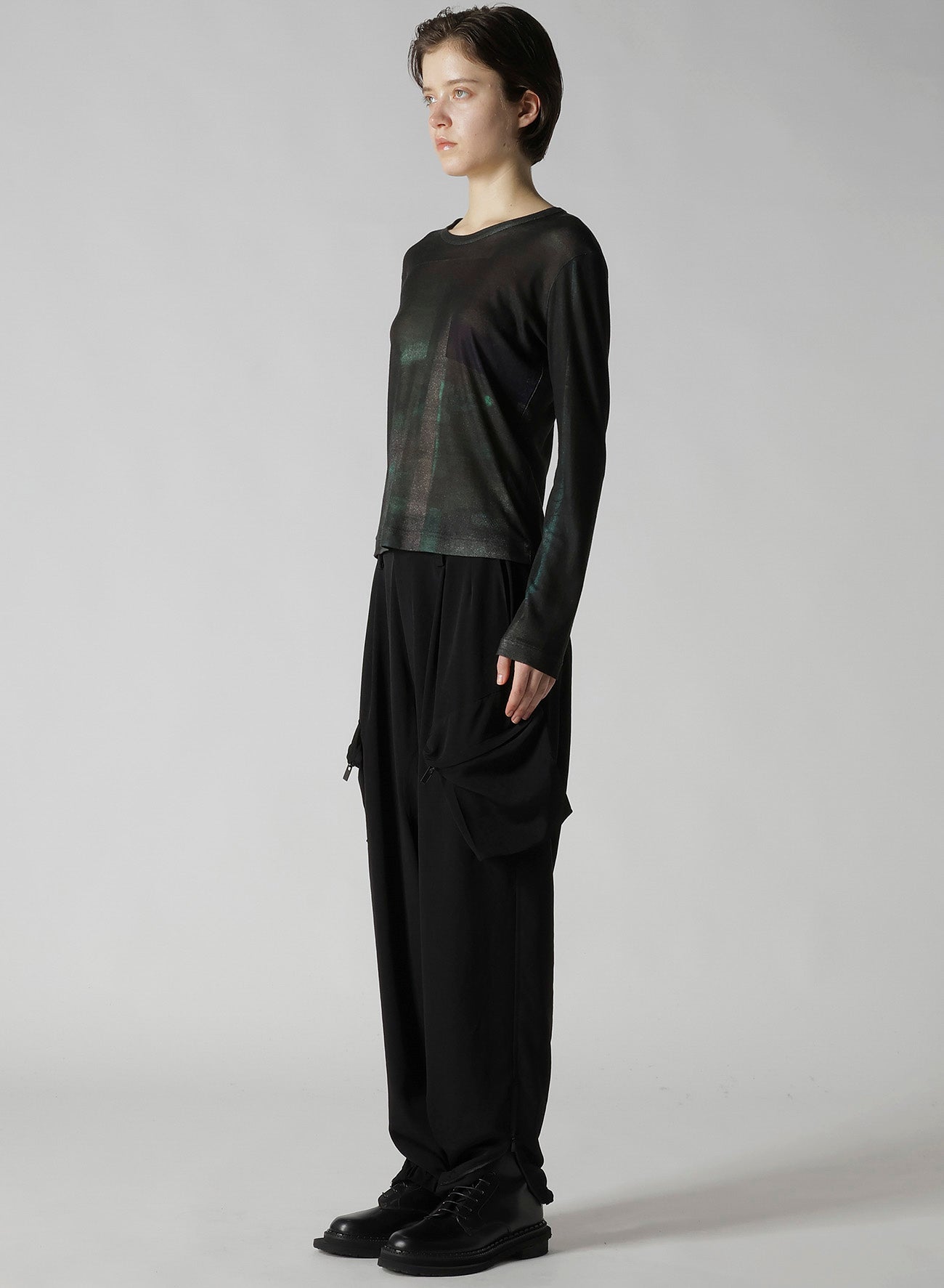 LYOCELL SMOOTH CREW NECK SLEEVE T