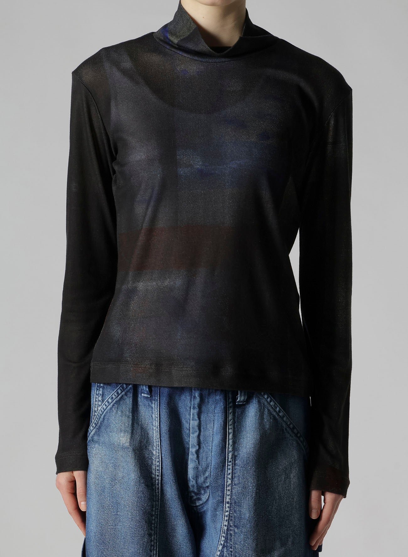 LYOCELL SMOOTH HIGH NECK SLEEVE T