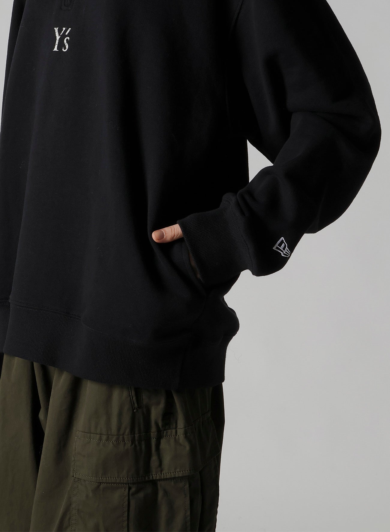 Y's × New Era OVERSIZED SWEAT HALF-ZIP