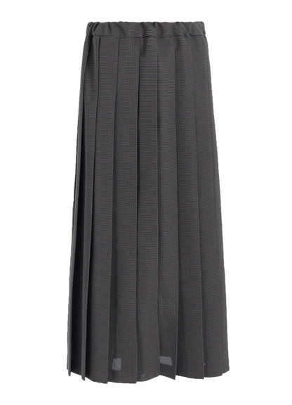 LENO CLOTH HOUNDSTOOTH PLETED SKIRT