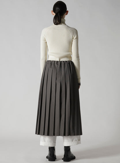 LENO CLOTH HOUNDSTOOTH PLETED SKIRT