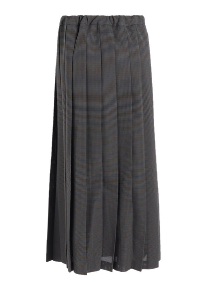 LENO CLOTH HOUNDSTOOTH PLETED SKIRT