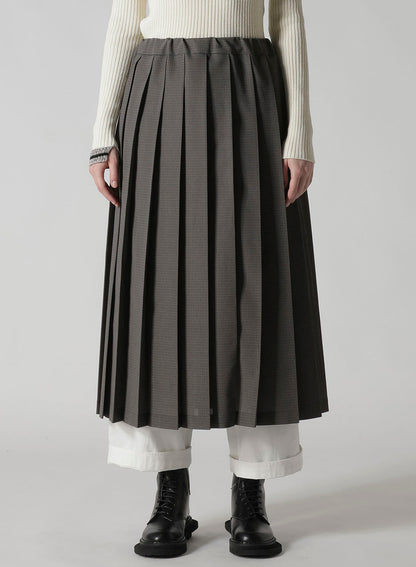 LENO CLOTH HOUNDSTOOTH PLETED SKIRT