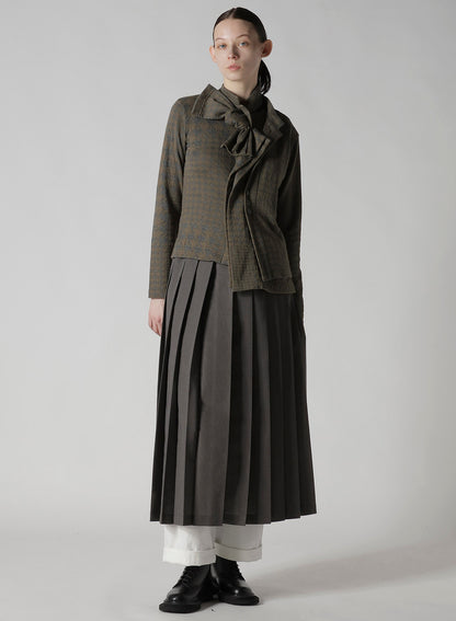 LENO CLOTH HOUNDSTOOTH PLETED SKIRT