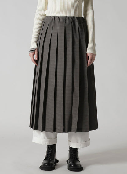 LENO CLOTH HOUNDSTOOTH PLETED SKIRT
