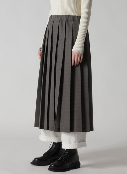LENO CLOTH HOUNDSTOOTH PLETED SKIRT