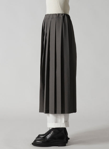 LENO CLOTH HOUNDSTOOTH PLETED SKIRT
