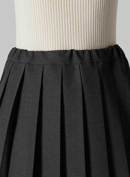 LENO CLOTH HOUNDSTOOTH PLETED SKIRT