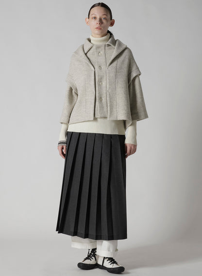 LENO CLOTH HOUNDSTOOTH PLETED SKIRT
