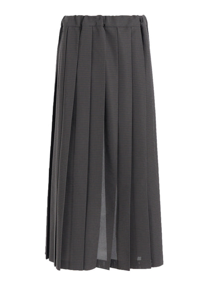 LENO CLOTH HOUNDSTOOTH PLETED APRON SKIRT